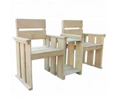 vidaXL Banco asiento de 2 plazas 150x55x89cm madera pino impregnada