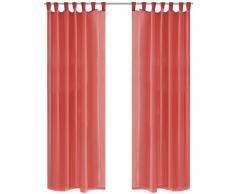 vidaXL Cortinas de gasa 2 unidades 140x245 cm rojo