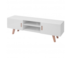 vidaXL Mueble para TV de alto brillo MDF 150x46,5x48,5 cm blanco