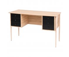 vidaXL Escritorio con cajones 120x55x76 cm roble y negro