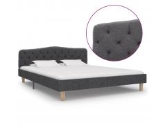 vidaXL Estructura de cama de tela gris oscuro 160x200 cm