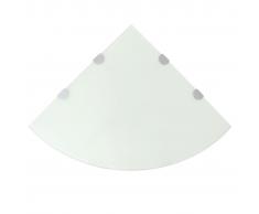 vidaXL Estantes esquina 2 uds soportes cromados vidrio blanco 45x45 cm