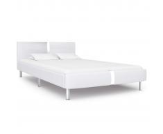 vidaXL Estructura de cama de cuero sintético blanco 140x200 cm