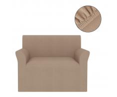 vidaXL Funda elástica para sofá beige piqué