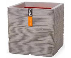 Capi Maceta Nature Rib cuadrada 40x40 cm gris PKGRR903
