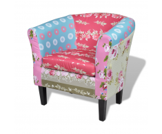 vidaXL Sillón con diseño de retales de tejido