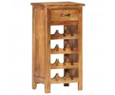 vidaXL Botellero de madera maciza de acacia 40x30x80 cm