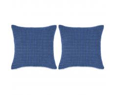 vidaXL Cojines de terciopelo 45x45 cm azul 2 unidades