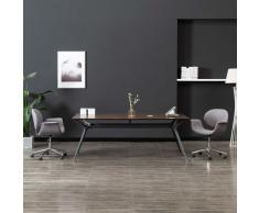 vidaXL Silla de oficina giratoria de tela gris