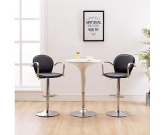 vidaXL Taburetes de cocina reposabrazos 2 uds cuero sintético negro