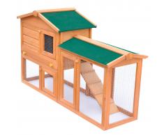 vidaXL Casa de animales grande jaula conejera de madera