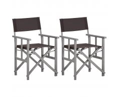 vidaXL Sillas de director 2 unidades madera maciza de acacia