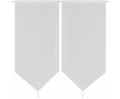 vidaXL 2 cortinas blancas transparentes imitación de lino, 60 x 120 cm