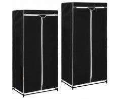 vidaXL Armarios 2 unidades negro 75x50x160 cm
