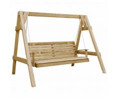 vidaXL Columpio asiento jardín madera pino impregnada 215x171x180 cm
