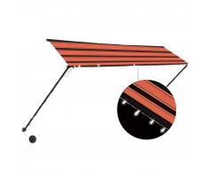vidaXL Toldo retráctil con LED naranja y marrón 300x150 cm