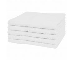 vidaXL Toallas de baño 5 uds. 100% algodón 360 g/m² 100x150 cm blancas