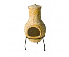 RedFire Chimenea Tampico amarillo 31x31x68 cm arcilla