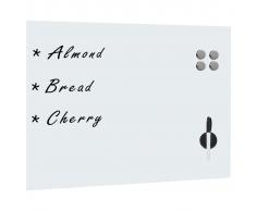 vidaXL Pizarra magnética de pared blanca vidrio 80x60 cm