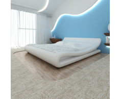 vidaXL Cama colchón viscoelástico cuero artificial 140x200 cm blanca