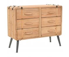 vidaXL 245774 Mueble de cajones de madera maciza de abeto 91x35x73 cm