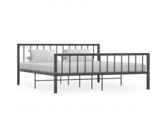 vidaXL Estructura de cama de metal gris 180x200 cm