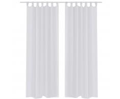 vidaXL 2 Cortinas blancas transparentes 140 x 175 cm