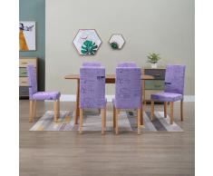 vidaXL Sillas de comedor 6 unidades tela moradas