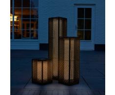 Luxform Lámpara solar LED de suelo para jardín Martinique negro 30040