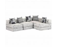 vidaXL Sofá cama modular de 4 plazas tela gris