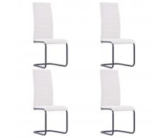 vidaXL Sillas de comedor 4 unidades tela color crema