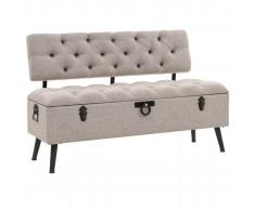 vidaXL Banco de almacenamiento con respaldo tela 121x53x78 cm