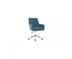 miliboo Sillón de oficina diseño tejido azul petróleo