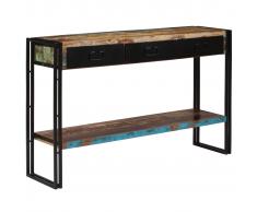 vidaXL Mesa consola madera maciza reciclada 120x30x76 cm