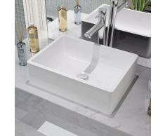vidaXL Lavabo de cerámica 41x30x12 cm blanco