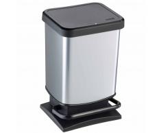 Rotho Cubo de basura con pedal Paso 20 L acero inoxidable 1754010264