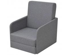 vidaXL Sillón convertible en cama tela gris claro