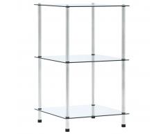 vidaXL Estantería de 3 niveles vidrio templado transparente 40x40x67cm