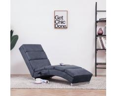 vidaXL Diván de masaje de piel de ante artificial gris