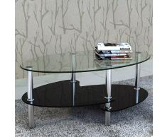 vidaXL Mesa de centro de vidrio con diseño exclusivo negra