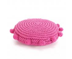 vidaXL Cojín redondo de suelo algodón tejido 45 cm rosa