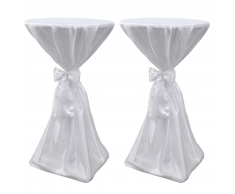 vidaXL 2 manteles blancos de 70 cm con lazo