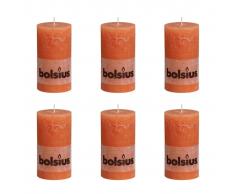 Bolsius Vela Del Pilar Rústica 130 x 68 mm 6 Piezas Naranja