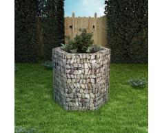 vidaXL Jardinera hexagonal de gaviones 100x90x100 cm
