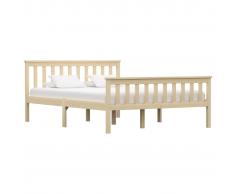vidaXL Estructura de cama de madera maciza de pino natural 140x200 cm