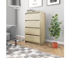 vidaXL Aparador de aglomerado color roble Sonoma 60x35x98,5 cm
