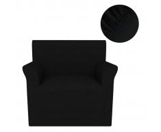 vidaXL Funda elástica para sillón negra piqué
