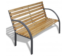 vidaXL Banco para jardin de madera y hierro