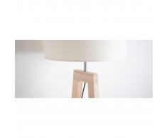 miliboo Lámpara de mesa diseño base de madera natural