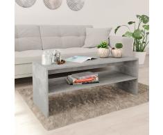 vidaXL Mesa de centro de aglomerado gris hormigón 100x40x40 cm